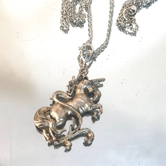 Unicorn Silver Pendant Necklace Gift Fantasy Cute Tween Boho - Picture 4 of 6